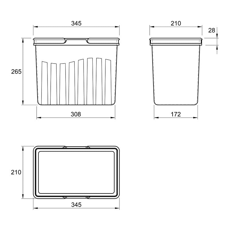 Система сортировки отходов Easy Fit для шухляд 800мм (2*15L+20L), Н=270мм, графит Muller Система сортировки отходов Easy Fit для шухляд 800мм (2*15L+20L), Н=270мм, графит Muller