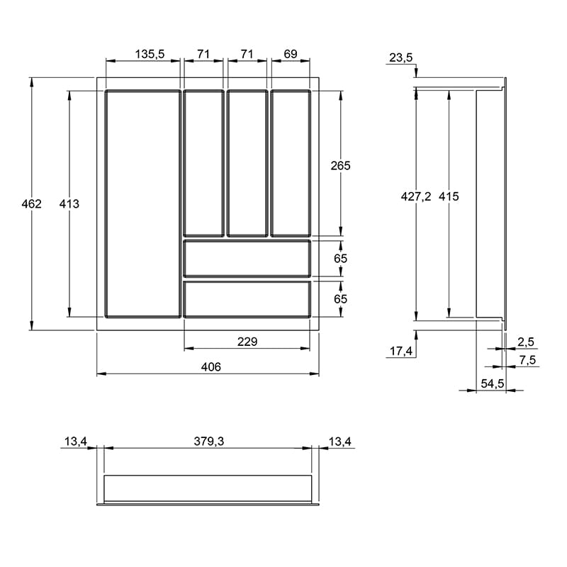 Организация OrgaTray 480 антрацит, пластик L=470 W=500 Atira (9202835) Hettich Организация OrgaTray 480 антрацит, пластик L=470 W=500 Atira (9202835) Hettich