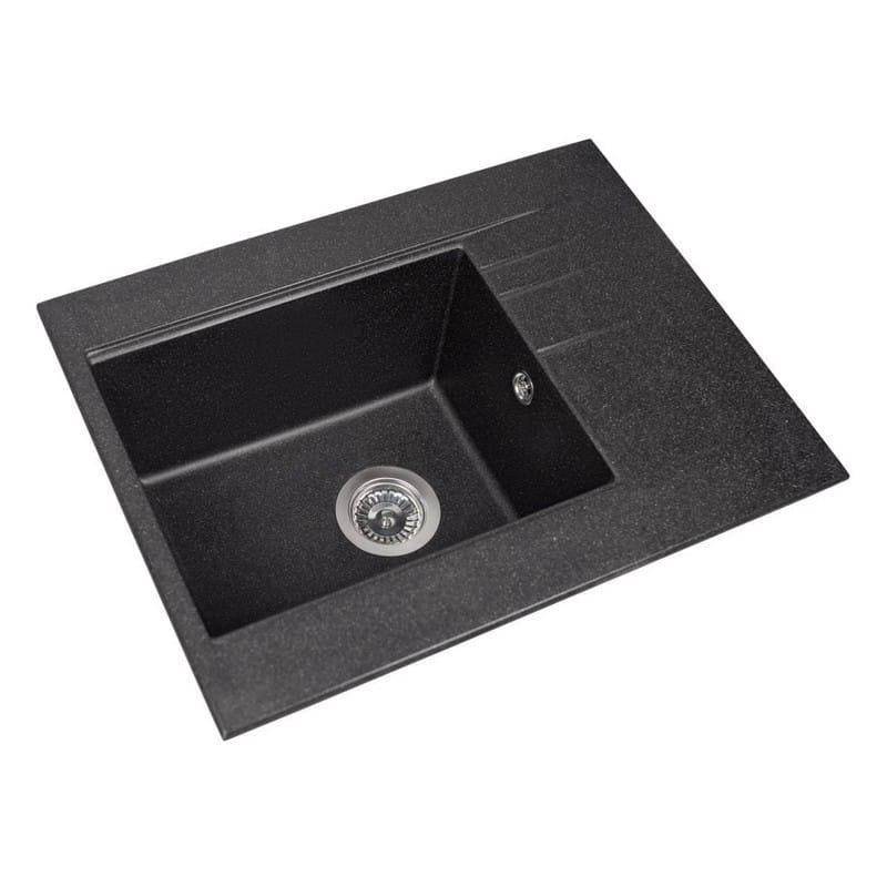 Кухонна мийка BODRUM 650 black shine mirastone Miraggio Кухонна мийка BODRUM 650 black shine mirastone Miraggio