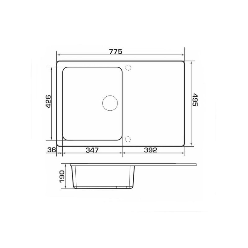 Мийка VIGO black shine (780*500mm.) граніт Granado Мийка VIGO black shine (780*500mm.) граніт Granado