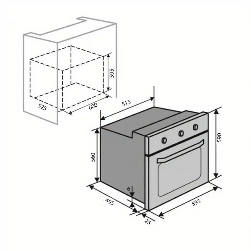 Духова шафа електрична EO60TC-6P MBG VENTOLUX Духова шафа електрична EO60TC-6P MBG VENTOLUX