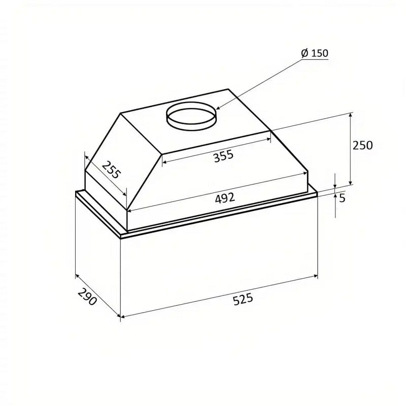 Вбудована витяжка BOX 60 BK (700) PB VENTOLUX Вбудована витяжка BOX 60 BK (700) PB VENTOLUX