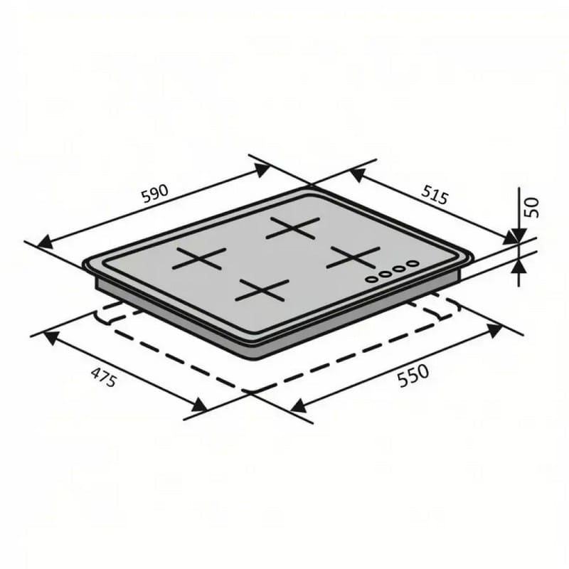 Газова варильна поверхня HG640-TA3G CEST (WH) VENTOLUX Газова варильна поверхня HG640-TA3G CEST (WH) VENTOLUX