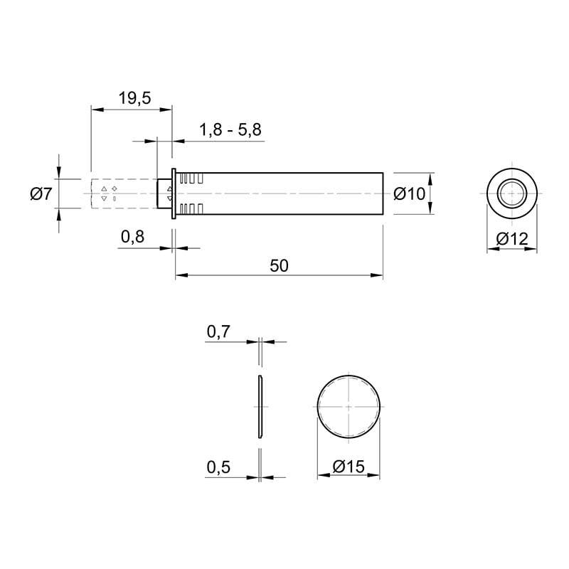 Механизм P2O Magnet, белый, врезной, короткий ход (9375982) Hettich 2.0 Механизм P2O Magnet, белый, врезной, короткий ход (9375982) Hettich 2.0