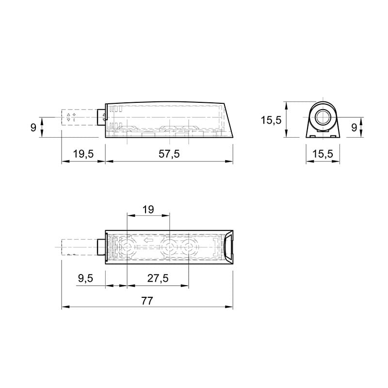 Механизм P2O PIN, антрацит, накладной, короткий ход (9375889) Hettich 2.0