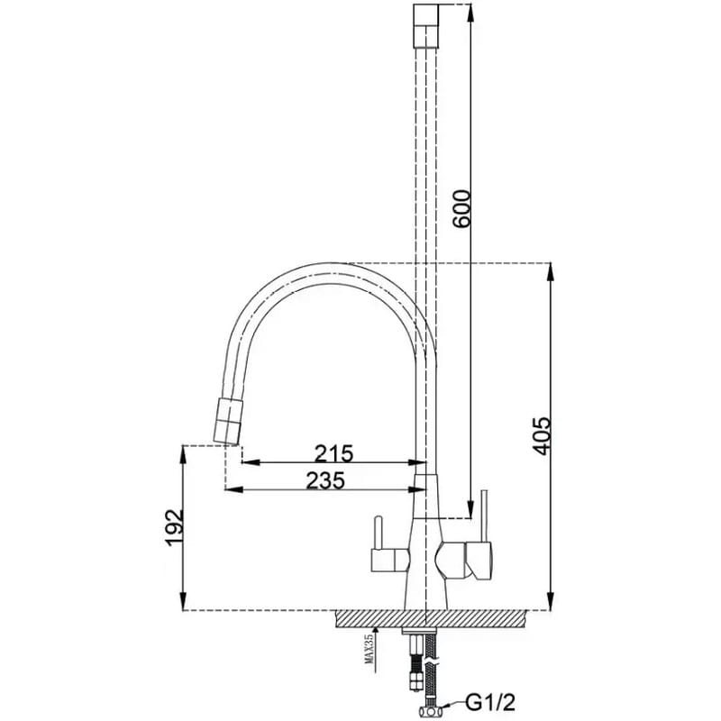Змішувач комбінований FKM 3126 SS Flex Inox Fabiano
