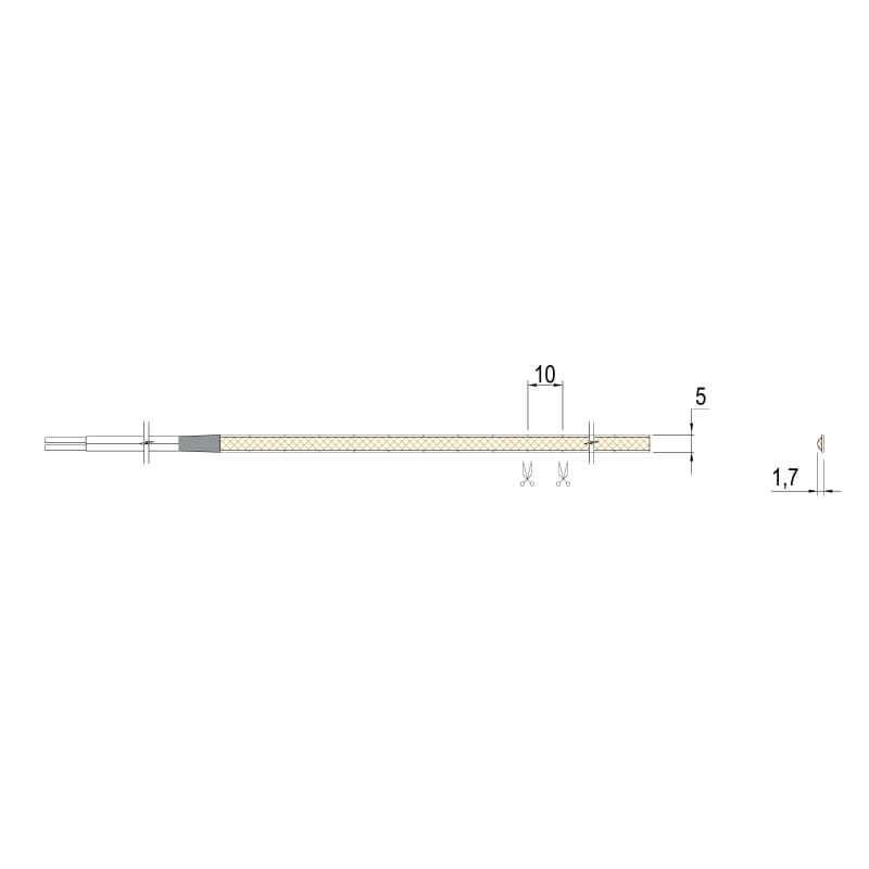 LED-стрічка COB SLIM 5mm, 400 LEDs/m, 7W, 12V, IP20, тепле світло, 3000К