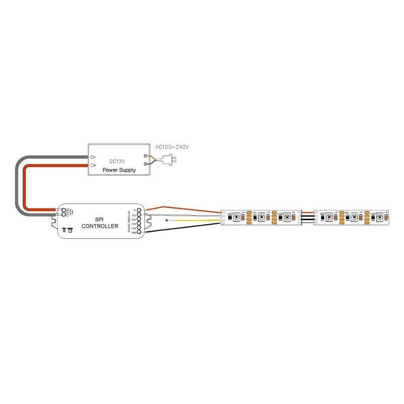 LED-стрічка адресна, 4040 SMD, 100 LEDs/m, 10W, 12V, IP20, RGB LED-стрічка адресна, 4040 SMD, 100 LEDs/m, 10W, 12V, IP20, RGB