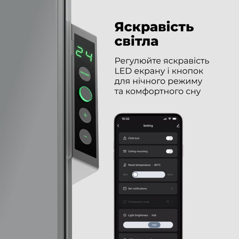 Обігрівач Premium Eco Smart Heater, 700W, Led display GH5S LED (AGH0005S) AENO