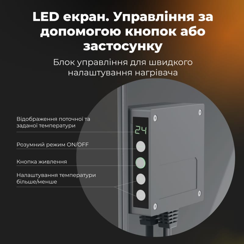 Обігрівач Premium Eco Smart Heater, 700W, Led display GH5S LED (AGH0005S) AENO