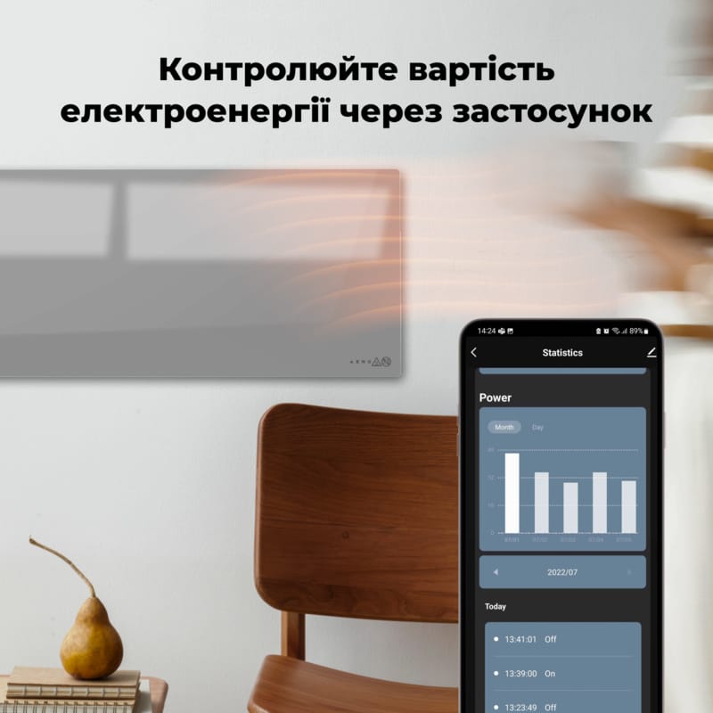 Обігрівач Premium Eco Smart Heater, 700W, Led display GH5S LED (AGH0005S) AENO