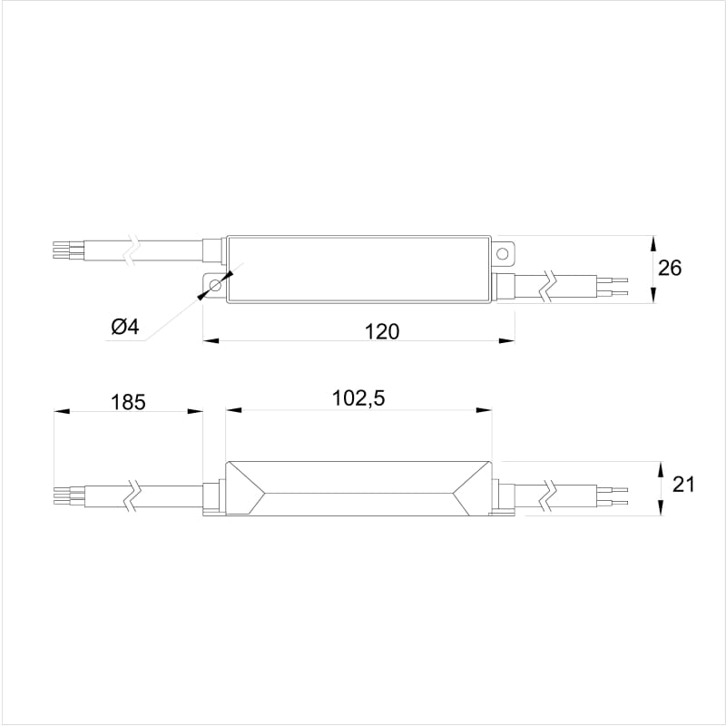 Блок живлення для LED, 40W, 24V, IP67, метал. корпус, Lumine Profi line 