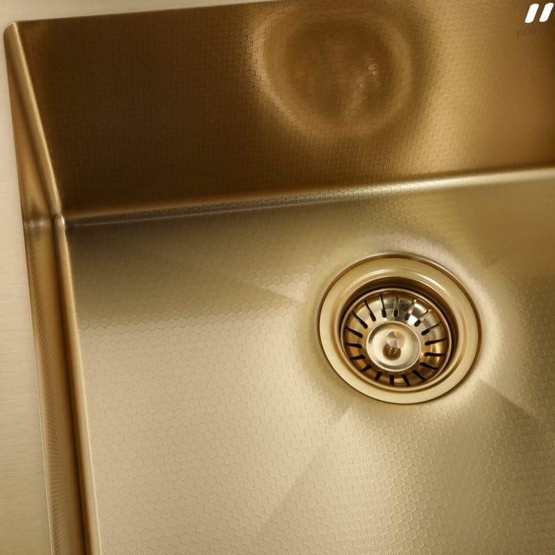 Мийка сталева Under top max STEEL S201 gold honeycomb (530*430*220mm) Granado