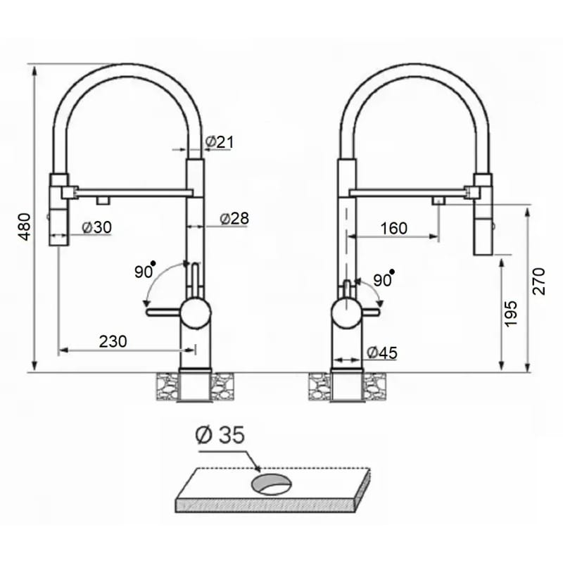 Змішувач FKM 3130 Black Steel Fabiano Змішувач FKM 3130 Black Steel Fabiano