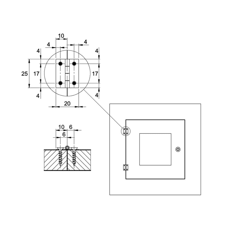 Карточная петля W=25 L=20 сталь Карточная петля W=25 L=20 сталь