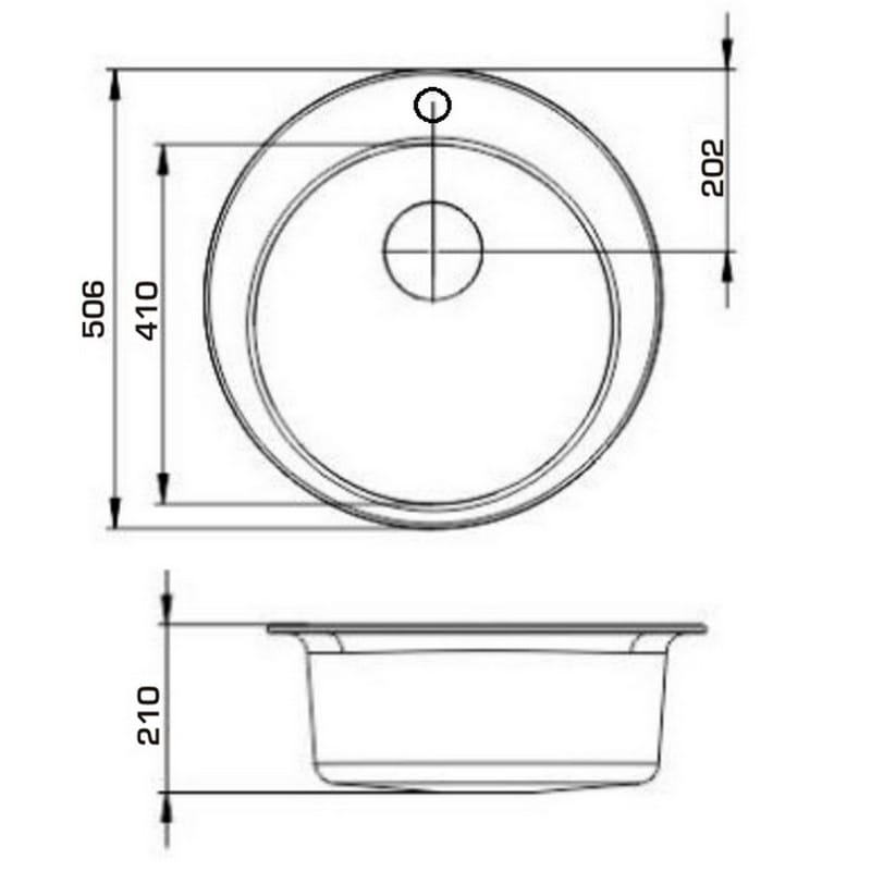 Мийка VITORIA black shine (D=510mm.) граніт Granado