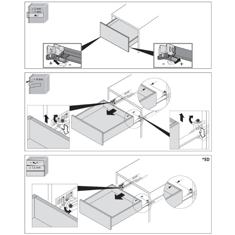 Quadro V6 5D L=550 P2O повн.в., M (30кг), ліва (9332691) Hettich