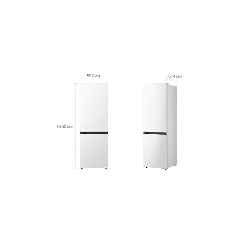 Холодильник з нижньою морозильною камерою GC-B459EQYM білий LG