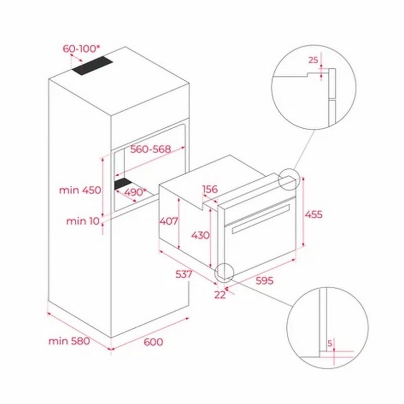 Компактна духова шафа HLC 8400 BK чорне скло Teka (111130003)
