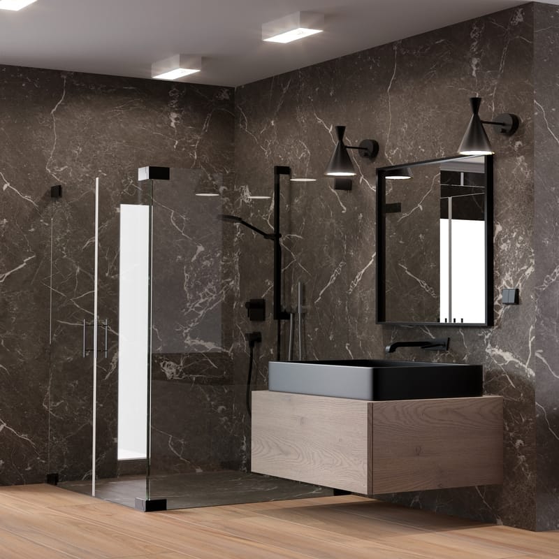 Стінова панель SPC Rocko Tiles R261 SE Небулос Блек 2800х1230х4mm