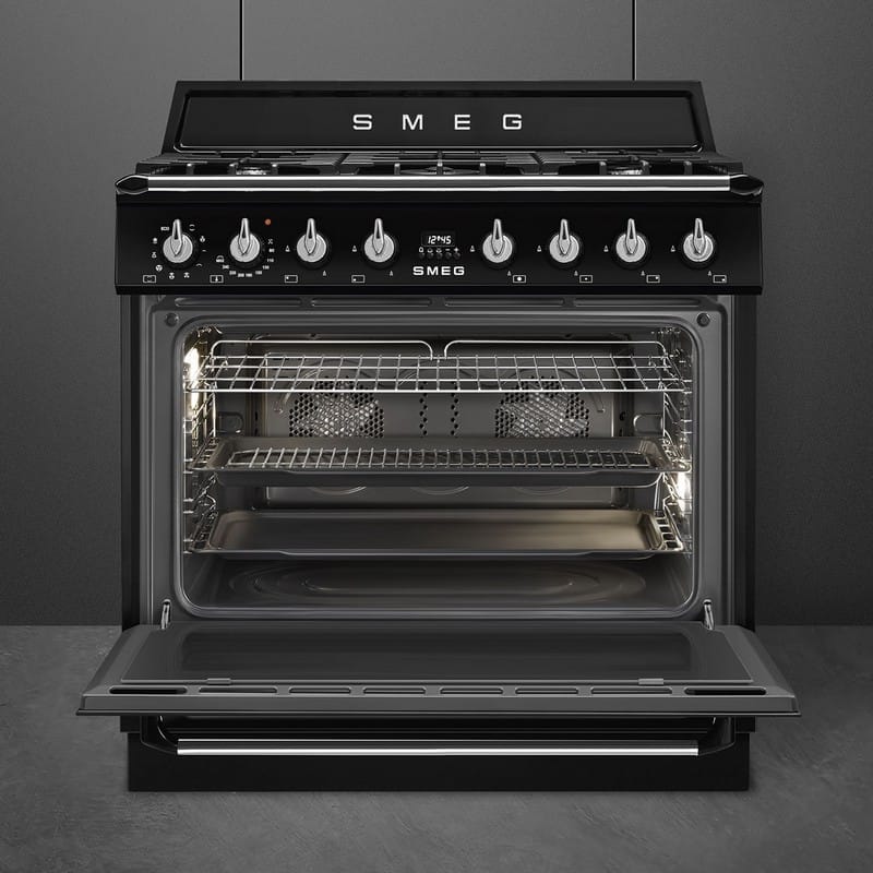 Варильний центр TR90GMBL 90 см чорний Smeg (VICTORIA) Варильний центр TR90GMBL 90 см чорний Smeg (VICTORIA)