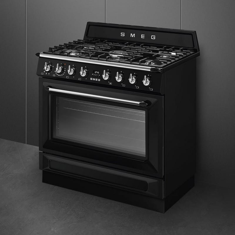 Варильний центр TR90GMBL 90 см чорний Smeg (VICTORIA) Варильний центр TR90GMBL 90 см чорний Smeg (VICTORIA)