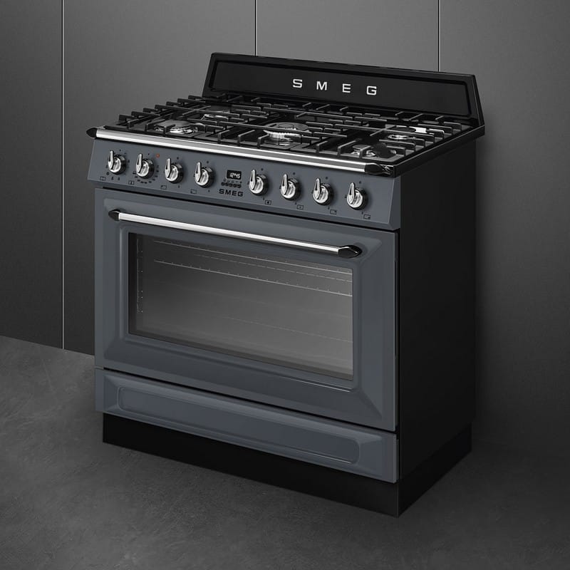 Варильний центр TR90GMGR 90 см сірий Smeg (VICTORIA) Варильний центр TR90GMGR 90 см сірий Smeg (VICTORIA)