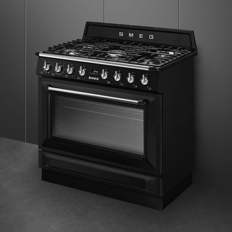 Варильний центр TR90GPBL 90 см чорний Smeg (VICTORIA) Варильний центр TR90GPBL 90 см чорний Smeg (VICTORIA)