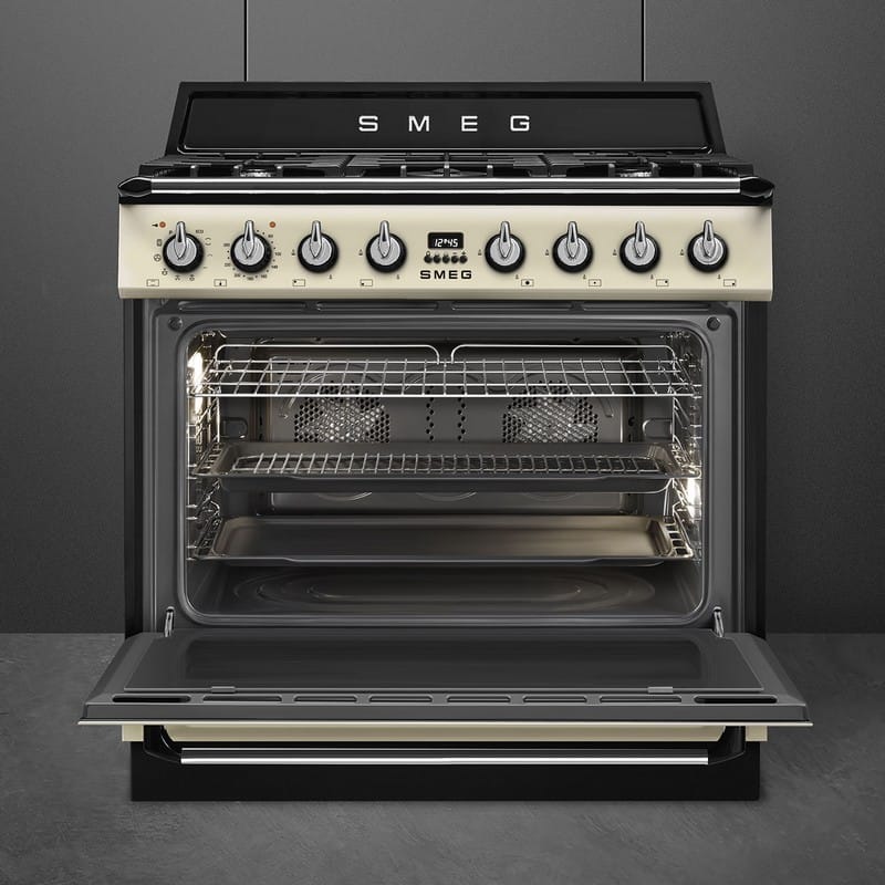 Варильний центр TR90GPP 90 см кремовий Smeg (VICTORIA) Варильний центр TR90GPP 90 см кремовий Smeg (VICTORIA)