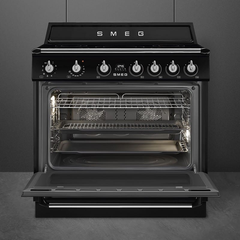 Варильний центр TR90IMBL 90 см чорний Smeg (VICTORIA) Варильний центр TR90IMBL 90 см чорний Smeg (VICTORIA)