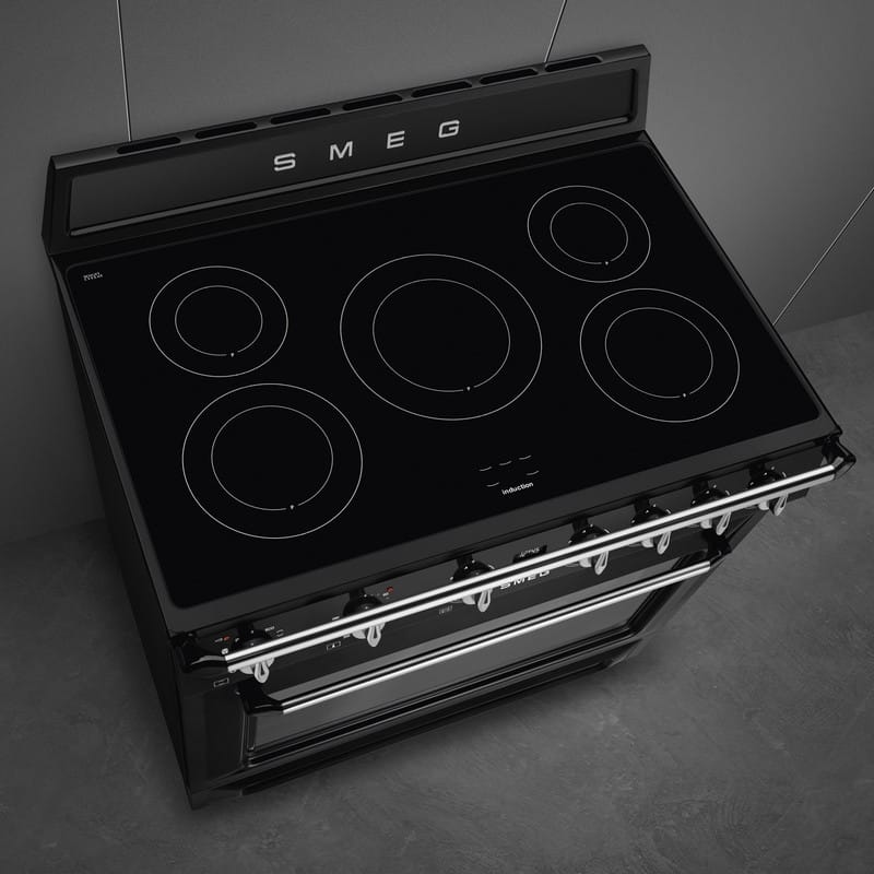 Варильний центр TR90IPBL 90 см чорний Smeg (VICTORIA) Варильний центр TR90IPBL 90 см чорний Smeg (VICTORIA)
