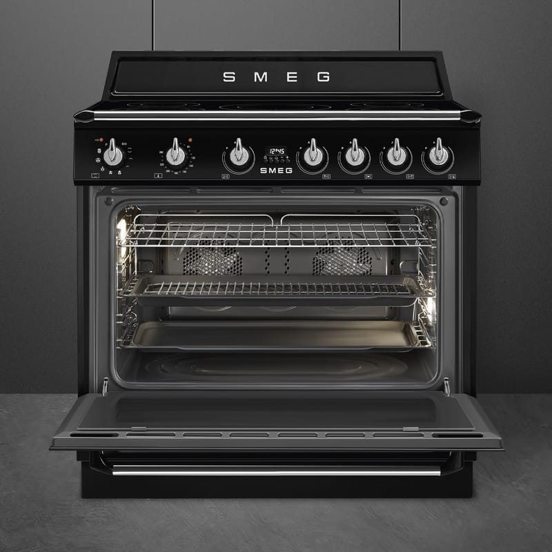 Варильний центр TR90IPBL 90 см чорний Smeg (VICTORIA) Варильний центр TR90IPBL 90 см чорний Smeg (VICTORIA)