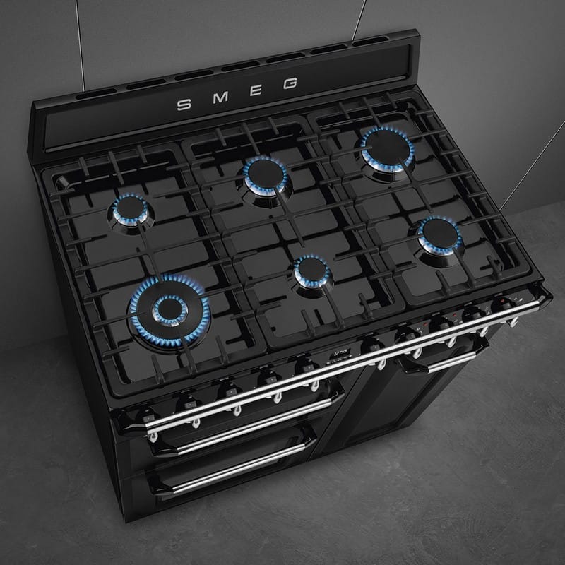 Варильний центр TR93BL 90 см Smeg (VICTORIA)