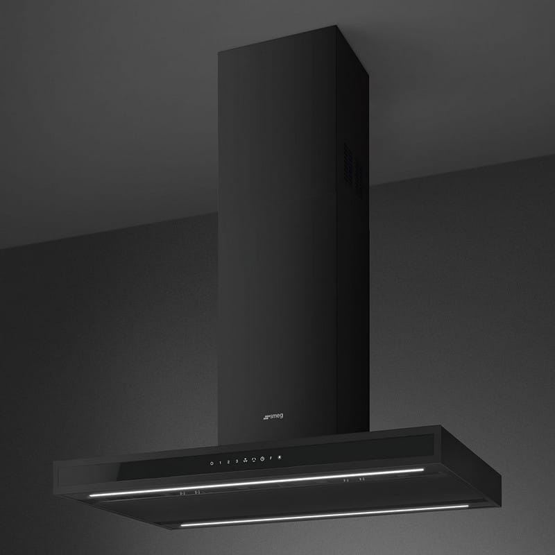 Витяжка острівна KLTI9L4MB 90 см чорний матовий Smeg (UNIVERSAL) Витяжка острівна KLTI9L4MB 90 см чорний матовий Smeg (UNIVERSAL)