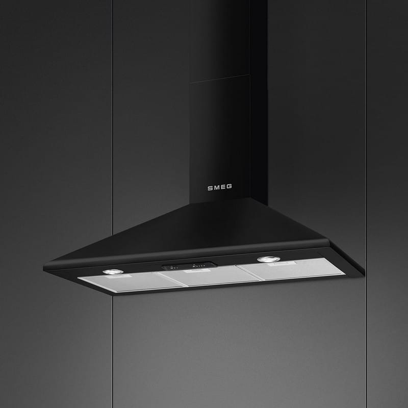 Витяжка пристінна KSED95NEE 90 см колір чорний Smeg (VICTORIA) Витяжка пристінна KSED95NEE 90 см колір чорний Smeg (VICTORIA)