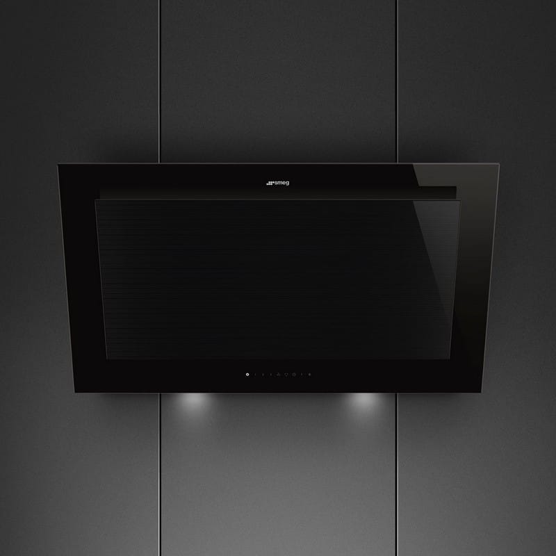 Витяжка пристінна KV194B3 90 см, AutoVent 2.0, чорний Smeg (LINEA) Витяжка пристінна KV194B3 90 см, AutoVent 2.0, чорний Smeg (LINEA)