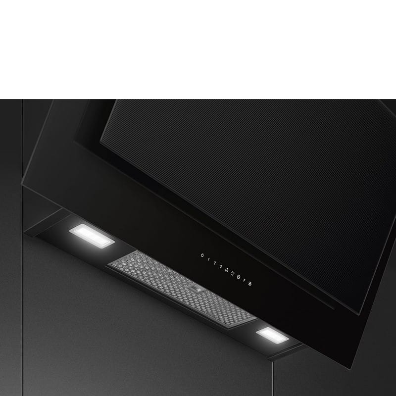 Витяжка пристінна KV194B3 90 см, AutoVent 2.0, чорний Smeg (LINEA) Витяжка пристінна KV194B3 90 см, AutoVent 2.0, чорний Smeg (LINEA)