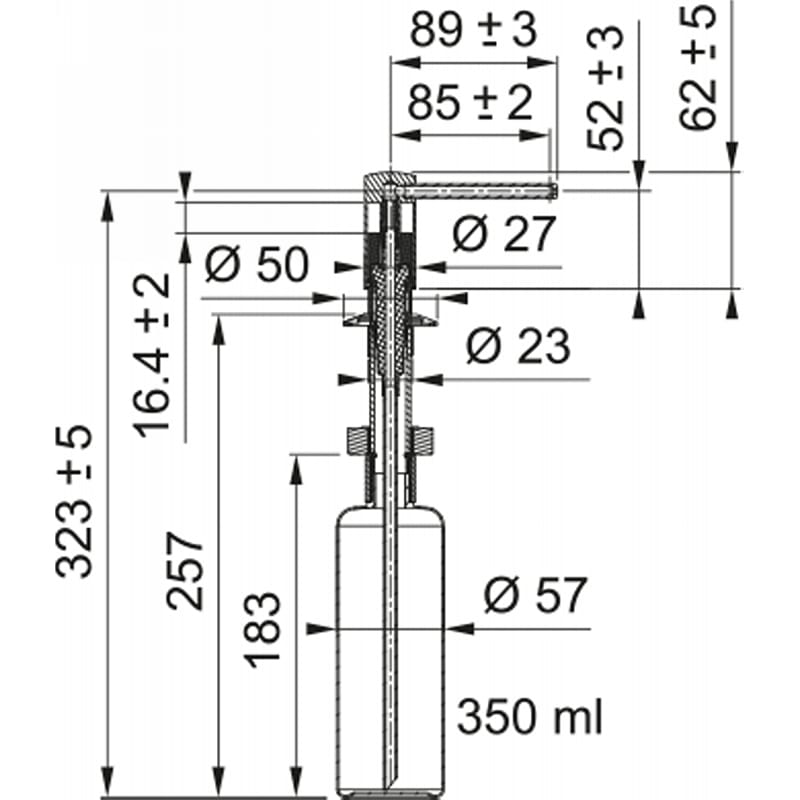 Дозатор для мила COMFORT повністю чорний матовий (350мл.) Franke (112.0753.277)