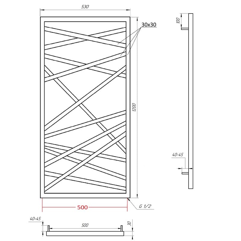Рушникосушка Derun 1200x530 Genesis AQUA Рушникосушка Derun 1200x530 Genesis AQUA