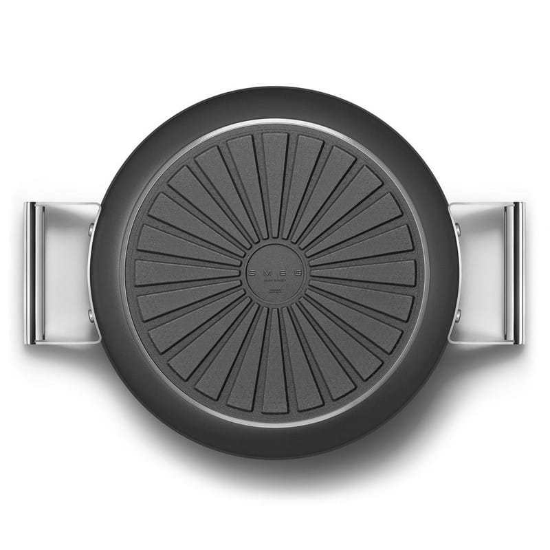 Сковорідка DPF2812BLM 28 см, кришка, керамічне покриття, чорний мат Smeg (50'S RETRO STYLE)