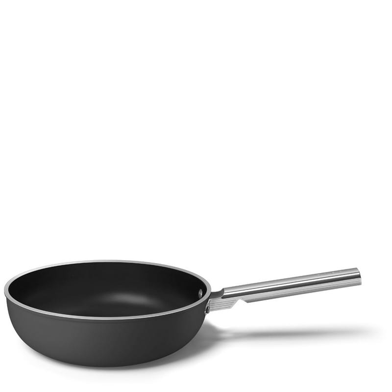 Сковорідка WOK WOF3002BLM 30 см, керамічне покриття, чорний матовий Smeg (50'S RETRO STYLE) Сковорідка WOK WOF3002BLM 30 см, керамічне покриття, чорний матовий Smeg (50'S RETRO STYLE)