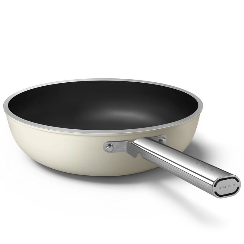 Сковорідка WOK WOF3002CRM 30 см, керамічне покриття, кремовий матовий Smeg (50'S RETRO STYLE) Сковорідка WOK WOF3002CRM 30 см, керамічне покриття, кремовий матовий Smeg (50'S RETRO STYLE)