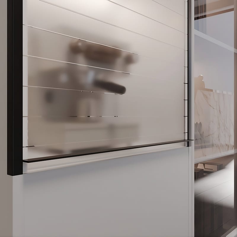 Комплект жалюзи REHAU RAUVOLET Vetro-Line Satinato 73477 (Чёрный оникс 1995L) 600×1000 мм