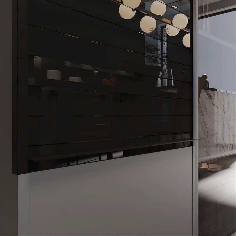 Комплект жалюзи REHAU RAUVOLET Vetro-Line Black Gloss 73978 (Чёрный оникс 1995L) 900×1500 мм