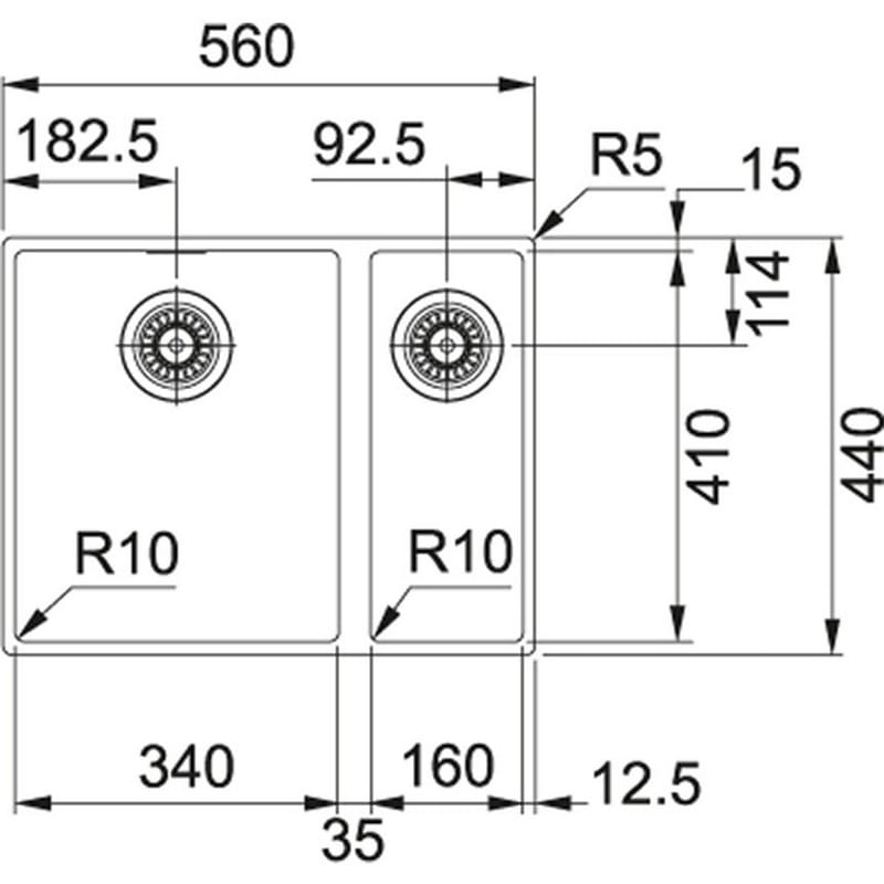 Мойка с сифоном тектонайт SID 160 черный Franke (125.0395.609)