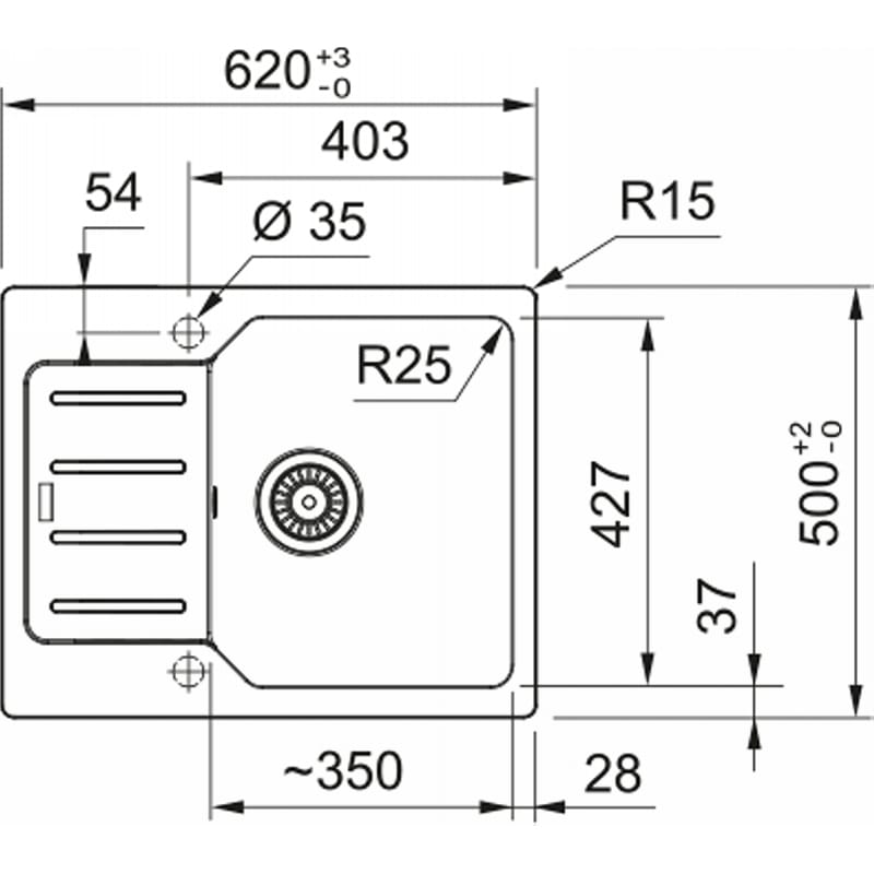 Мийка з сифоном граніт UCG 611-62 онікс Franke (114.0701.825)