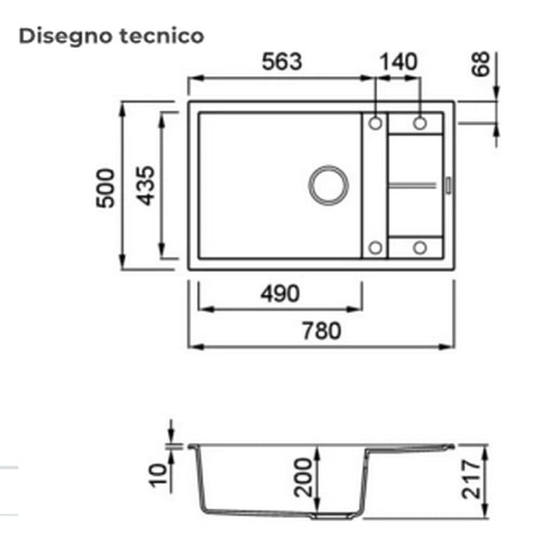 Мийка граніт Unico 310 cemento 48 Elleci Мийка граніт Unico 310 cemento 48 Elleci