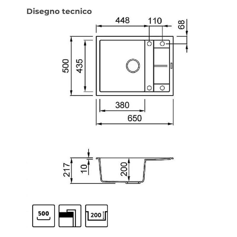 Мийка граніт UNICO 125 Nuvola 79 Elleci