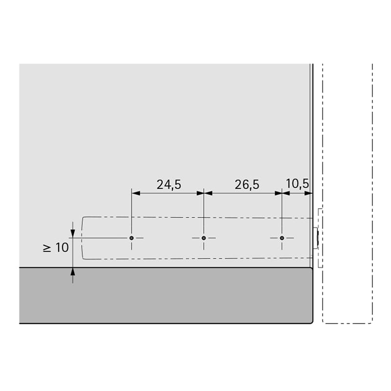 Механизм P2O Magnet, антрацит, накладной, длинный ход (9089630) Hettich