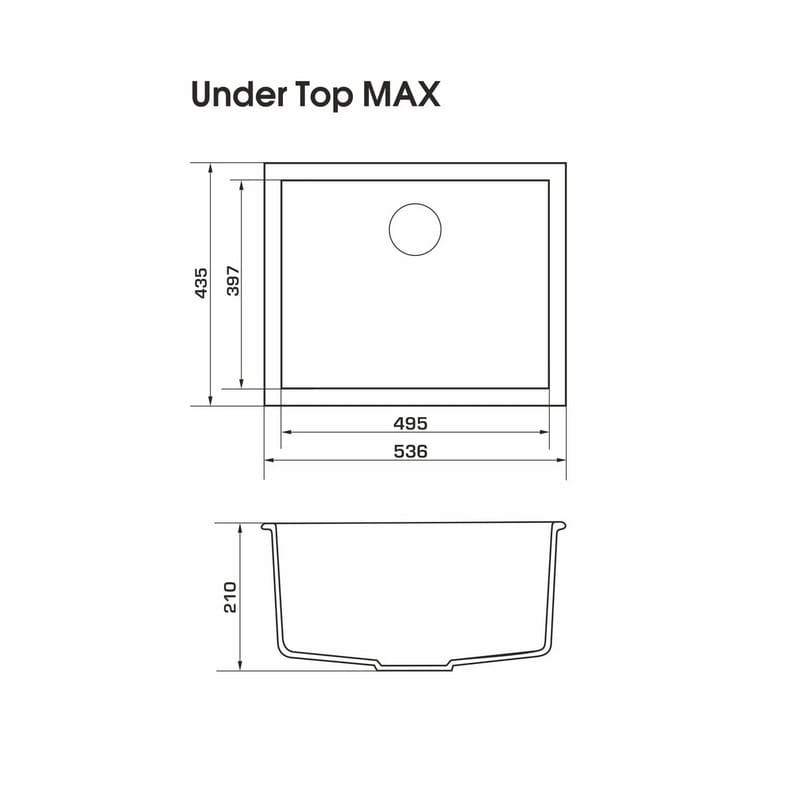 Мийка UNDER TOP MAX biege (535*435mm.) граніт Granado